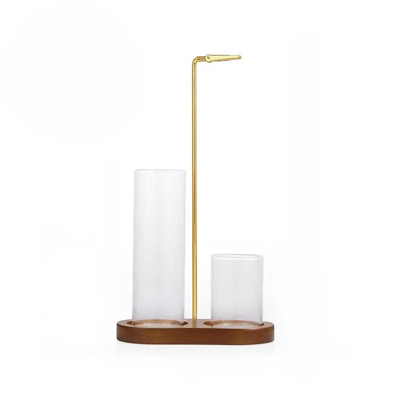 2-In-1 Multi-Functional Incense-Candle Holder with Wooden Base, Bakhoor Burner with Removable Glass Ash Collector, Soothing Aromatherapy Decorative Indoor Piece for Home Users, Relaxing Gift (Wood & Glass), Room Scents